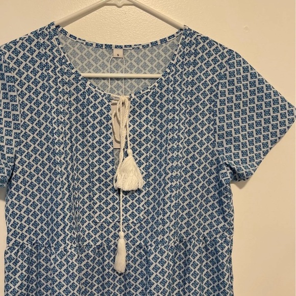 Dresses & Skirts - NWT Blue midi dress bathing suit coverup boho dress